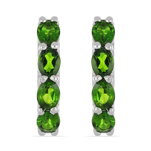 BUY REAL CHROME DIOPSIDE MULTI GEMSTONE EARRINGS IN 925 SILVER